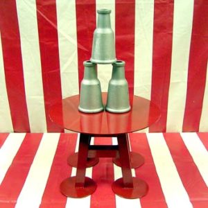 Steel One Ball Table with Aluminum Bottles