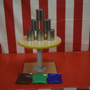 One Ball Table with Tin Cans