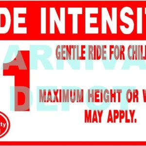 Ride Intensity Carnival Safety Sign