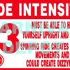 Ride Intensity Carnival Safety Sign