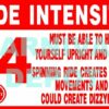 Ride Intensity Carnival Safety Sign