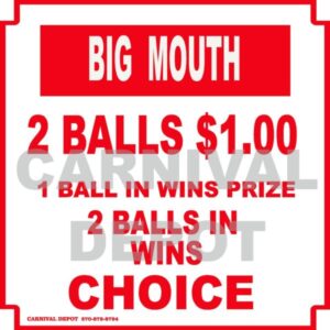 big mouth carnival sign