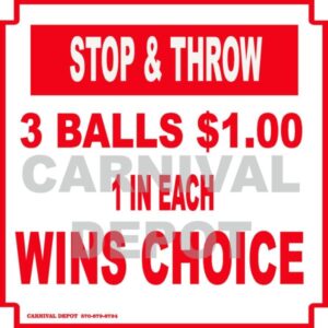 stop and throw carnival sign