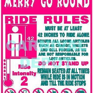 Merry Go Round Carnival Ride Safety Sign