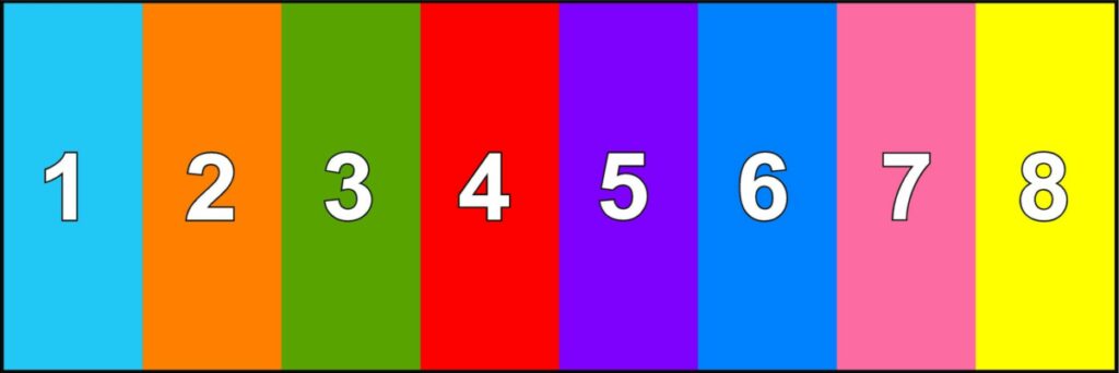 8 Rows Numbers 8 Number Laydowns