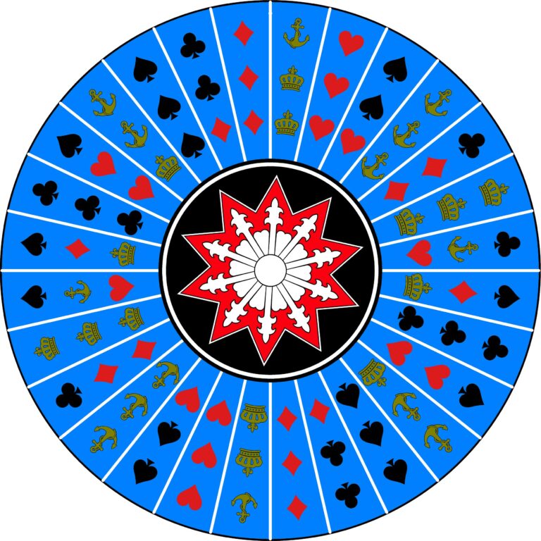 crown and anchor wheel blue